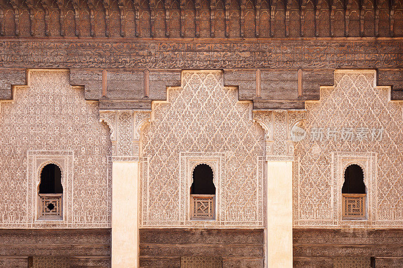 摩洛哥马拉喀什的Ali Ben Youssef Madrassa。